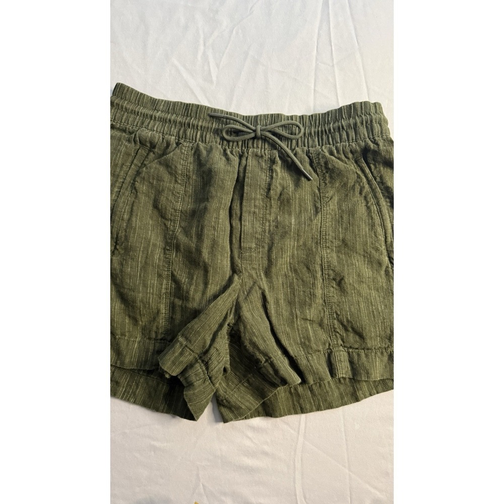 Women's Olive Green Shorts with Drawstring Size Small Petite Elastic Waist